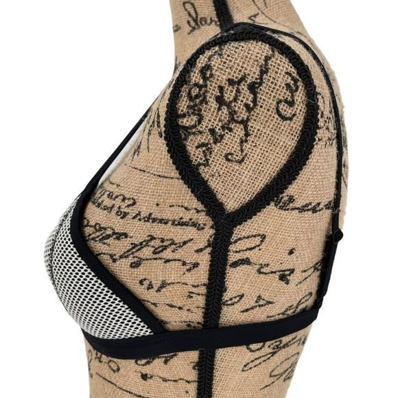 Triangl Ollie Penny Wanderlust Mesh Overlay Neoprene Bikini Blue Black Small - Picture 4 of 10